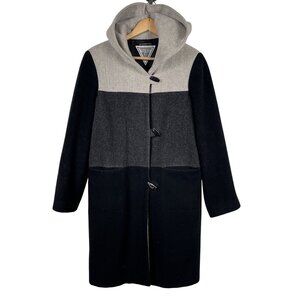 VTG Marvin Richard Womens‎ Hooded 100% Wool Colorblock Coat Sz Small